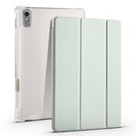 Per Lenovo Pad Plus 2023 Custodia per tablet in pelle TPU trasparente pieghevole da 11,5 pollici con slot per penna (verde chiaro)