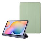 Per Samsung Galaxy Tab S6 Lite Custodia per tablet in pelle a 3 pieghe tinta unita (verde Matcha)