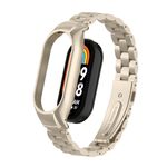 Per custodia in metallo integrata Xiaomi Mi Band 8 + cinturino per orologio a tre sfere (colore Starlight)
