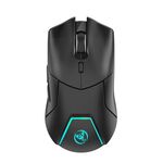 HXSJ T40 7 tasti 4000 DPI Mouse da gioco wireless con retroilluminazione colorata a tre modalità ricaricabile (nero)