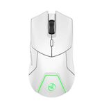 HXSJ T40 7 tasti 4000 DPI Mouse da gioco wireless con retroilluminazione colorata a tre modalità ricaricabile (bianco)