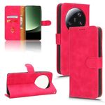 Per Xiaomi 13 Custodia per telefono in pelle con vibrazione magnetica Ultra Skin Feel (rosa rossa)