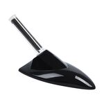 Pinna di squalo solare per auto con spia LED per antenna, specifica: nera
