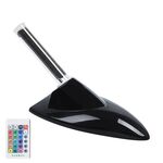 Pinna di squalo solare per auto con spia LED per antenna, specifica: nera con telecomando