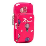 B081 Borsa da braccio grande per telefono da corsa Borsa da fitness per sport all'aria aperta (rosa rossa)