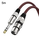 Cavo di bilanciamento XLR per microfono TRS da 6,35 mm maschio a rete rossa e nera da 5 m