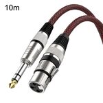 Cavo di bilanciamento XLR per microfono da 10 m rosso e nero netto TRS da 6,35 mm maschio a femmina Caron