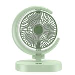 LF-002 Mini USB Ricaricabile Ventilatore da Tavolo Luce Notturna Girevole Ventola Silenziosa (Verde Chiaro)