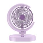 LF-002 Mini USB Ricaricabile Ventilatore da Tavolo Luce Notturna Girevole Ventola Silenziosa (Viola)