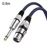 0,5 m di rete blu e nera TRS da 6,35 mm maschio a cavo di bilanciamento XLR per microfono femmina Caron