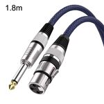 Cavo di bilanciamento XLR per microfono TRS da 6,35 mm maschio a femmina blu e nero da 1,8 m