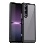 Per Sony Xperia 1 V serie colorata custodia in acrilico + TPU (nero)