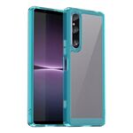 Per Sony Xperia 1 V serie colorata custodia in acrilico + TPU (blu trasparente)