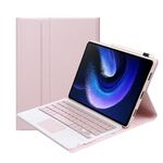 Per Xiaomi Pad 6 / Pad 6 Pro A0N7-A Custodia in pelle per tastiera Bluetooth ultrasottile con texture in pelle di agnello con touchpad (rosa)
