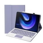 Per Xiaomi Pad 6 / Pad 6 Pro A0N7-A Custodia in pelle per tastiera Bluetooth ultrasottile con texture in pelle di agnello con touchpad (viola)