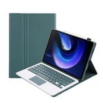 Per Xiaomi Pad 6 / Pad 6 Pro A0N7-A Custodia in pelle per tastiera Bluetooth ultrasottile con texture in pelle di agnello con touchpad (verde scuro)