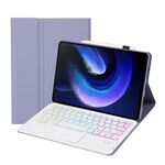 Per Xiaomi Pad 6 / Pad 6 Pro A0N7-AS Pelle di agnello Custodia in pelle per tastiera Bluetooth con retroilluminazione ultrasottile con touchpad (viola)