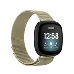 Per Fitbit Versa 4 cinturino in tessuto metallico milanese magnetico, misura piccola (oro ufficiale)