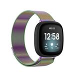 Per Fitbit Versa 4 cinturino in tessuto metallico milanese magnetico, misura piccola (colorato)