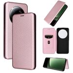 Per Xiaomi 13 Ultra Custodia in pelle con texture in fibra di carbonio (rosa)