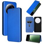 Per Xiaomi 13 Ultra Custodia in pelle con texture in fibra di carbonio (blu)