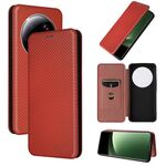 Per Xiaomi 13 Custodia per cellulare in pelle con texture in fibra di carbonio ultra (marrone)
