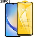 Per Samsung Galaxy A34 5G 25 pezzi 9D Full Glue Pellicola in vetro temperato a schermo intero