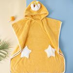 Asciugamano da bagno per bambini 70x140 cm Mantello con cappuccio in pile di corallo ad alta densità ispessito Mantello assorbente d'acqua (giallo)