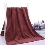 80x180cm Asciugamano da bagno grande ispessito nano Parrucchiere Salone di bellezza Adulto con asciugamano morbido assorbente (Caffè)