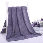 80x180 cm Asciugamano da bagno grande ispessito nano Parrucchiere Salone di bellezza Adulto con asciugamano morbido assorbente (grigio)