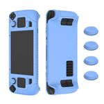 Custodia protettiva in silicone morbido per controller di gioco Steam Deck con copritasto 4 pezzi (blu luminoso)