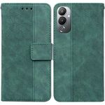 Custodia per telefono in pelle goffrata geometrica per Tecno Pova 4 (verde)