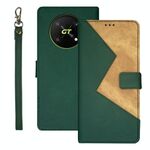 Per Honor X40 GT idewei Custodia per telefono in pelle con giunzione bicolore (verde)