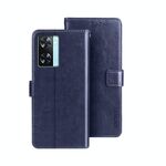 Per OPPO A77s idewei Custodia per telefono in pelle Crazy Horse Texture (blu scuro)