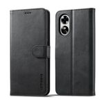 Per OPPO A17 LC.IMEEKE Custodia per cellulare in pelle di vitello (nera)