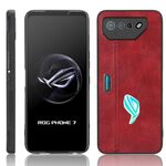Per Asus ROG Phone 7 Sewing Cow Pattern Skin Custodia per PC + PU + TPU (rosso)