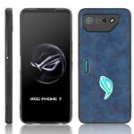 Per Asus ROG Phone 7 Sewing Cow Pattern Skin Custodia per PC + PU + TPU (blu)