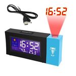 8290 Orologio elettronico con schermo a colori Orologio meteorologico Previsioni meteo Orologio con proiezione Orologio digitale ruotabile con cavo USB
