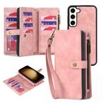 Per Samsung Galaxy S23 5G Portafoglio con cerniera Custodia staccabile in pelle MagSafe (rosa)