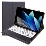 Per vivo Pad 2 12,1 pollici AV12 Custodia per tablet in pelle con tastiera Bluetooth divisa ultrasottile (nero + bianco)