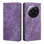 Per Xiaomi 13 Ultra 5G RFID Custodia per telefono in pelle magnetica con pennello antifurto (viola)