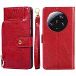 Custodia per cellulare in pelle con cerniera Xiaomi 13 Ultra 5G (rossa)