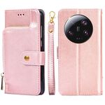 Custodia per cellulare in pelle con cerniera Xiaomi 13 Ultra 5G (oro rosa)