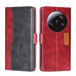 Per Xiaomi 13 Ultra 5G Custodia per telefono in pelle con fibbia laterale a contrasto di colore (rosso + nero)
