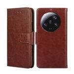 Per Xiaomi 13 Ultra 5G Custodia in pelle con struttura in cristallo (marrone)