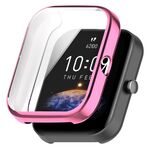 Per Amazfit Bip 3 / Bip 3 Pro Custodia protettiva universale per orologio galvanico in TPU a copertura totale (rosa)