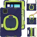 Custodia per tablet PC ibrida in silicone per Xiaomi Pad 6/6 Pro con supporto e tracolla (oliva blu navy)
