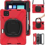 Custodia per tablet PC ibrido in silicone Xiaomi Pad 6/6 Pro con supporto e tracolla (rosso)
