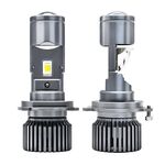 N2 1 paio H4 Car mini bifocale LED lente faro (nero)