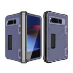 Custodia per telefono antiurto integrata per Google Pixel Fold Twill Texture con supporto (blu)